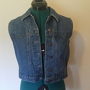 Vintage Denim Vest by ROCKIES Made in USA